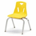 Jonti-Craft Berries Stacking Chairs with Chrome-Plated Legs, 14 in. Ht, Set of 6, Yellow 8144JC6007
